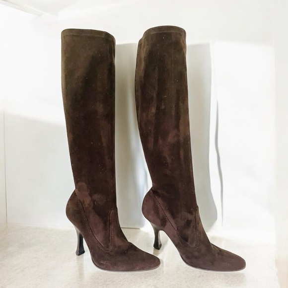 CASADEI Chocolate Suede Pull On Boots Size 6